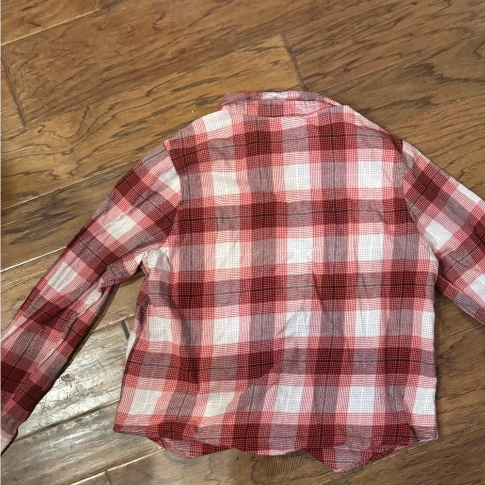 Disney Mickey Mouse Red Plaid Flannel Shirt XL 100%cotton